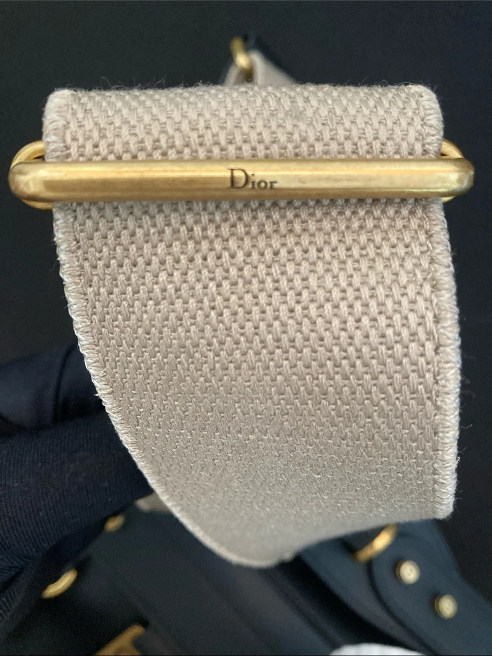 Dior Black Leather Crossbody / Shoulder Bag with Gold Hardware